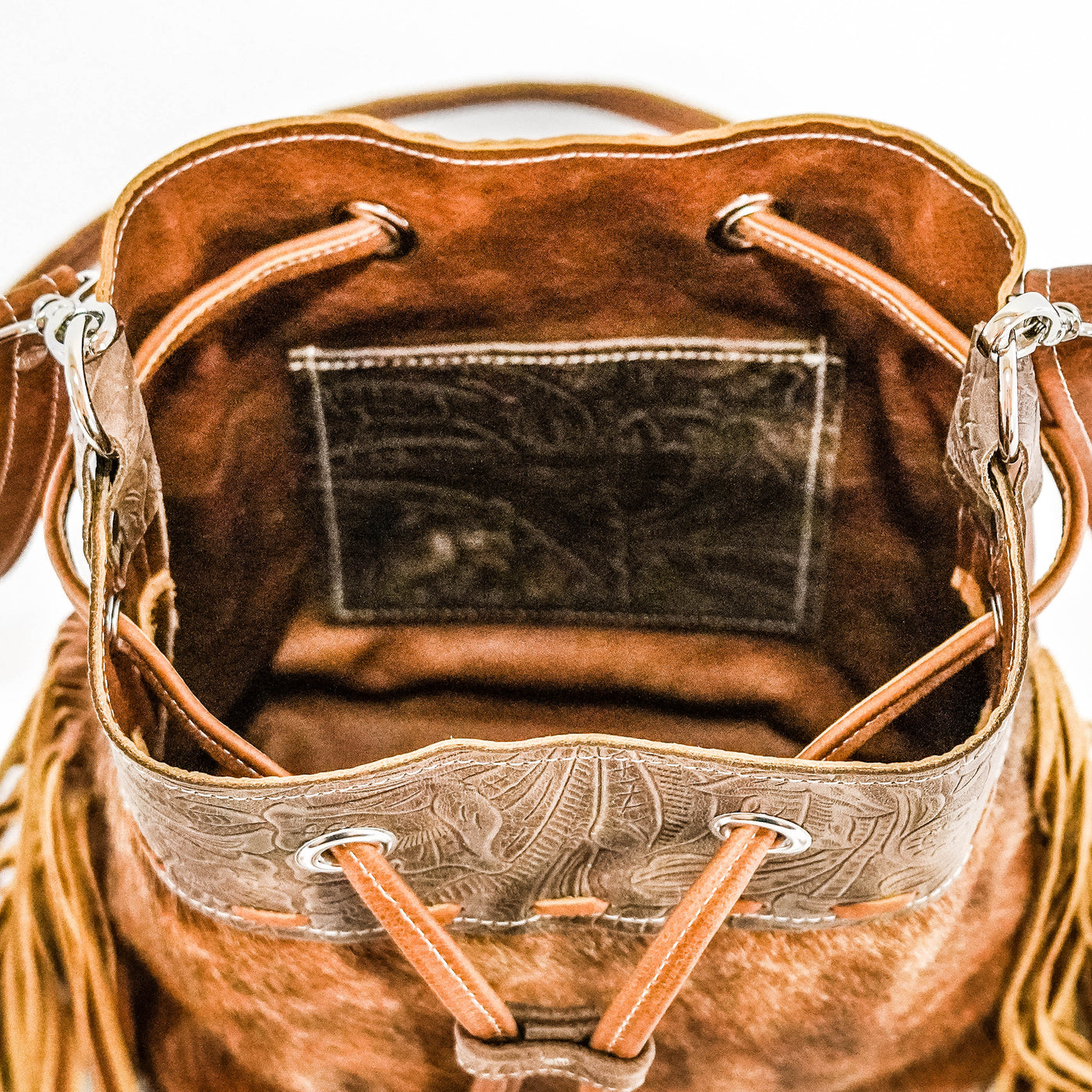 Gabby - Red Brindle w/ Chocolate Denver Tool-Gabby-Western-Cowhide-Bags-Handmade-Products-Gifts-Dancing Cactus Designs