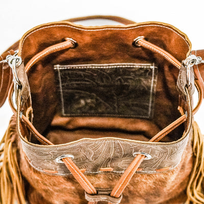 Gabby - Red Brindle w/ Chocolate Denver Tool-Gabby-Western-Cowhide-Bags-Handmade-Products-Gifts-Dancing Cactus Designs
