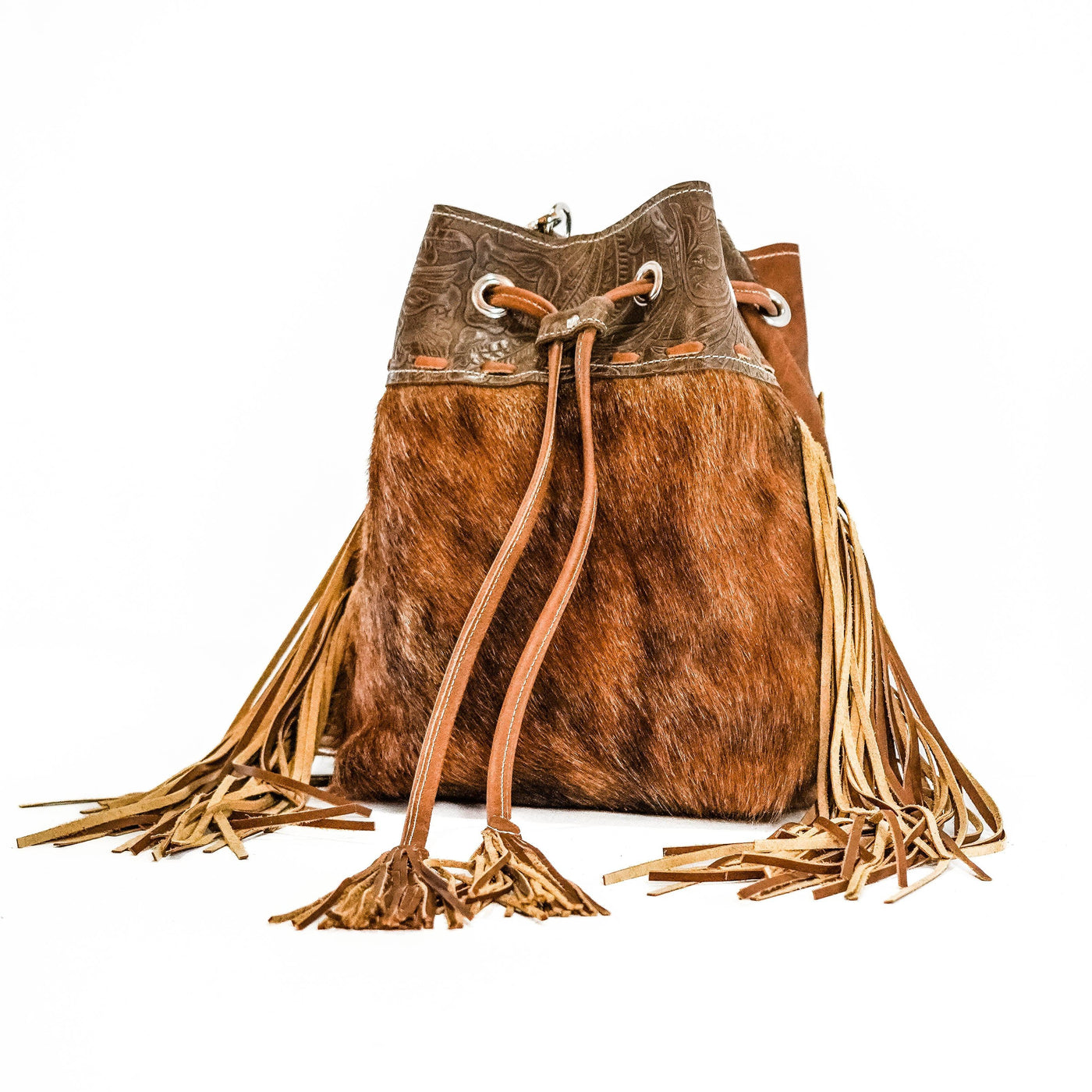 Gabby - Red Brindle w/ Chocolate Denver Tool-Gabby-Western-Cowhide-Bags-Handmade-Products-Gifts-Dancing Cactus Designs