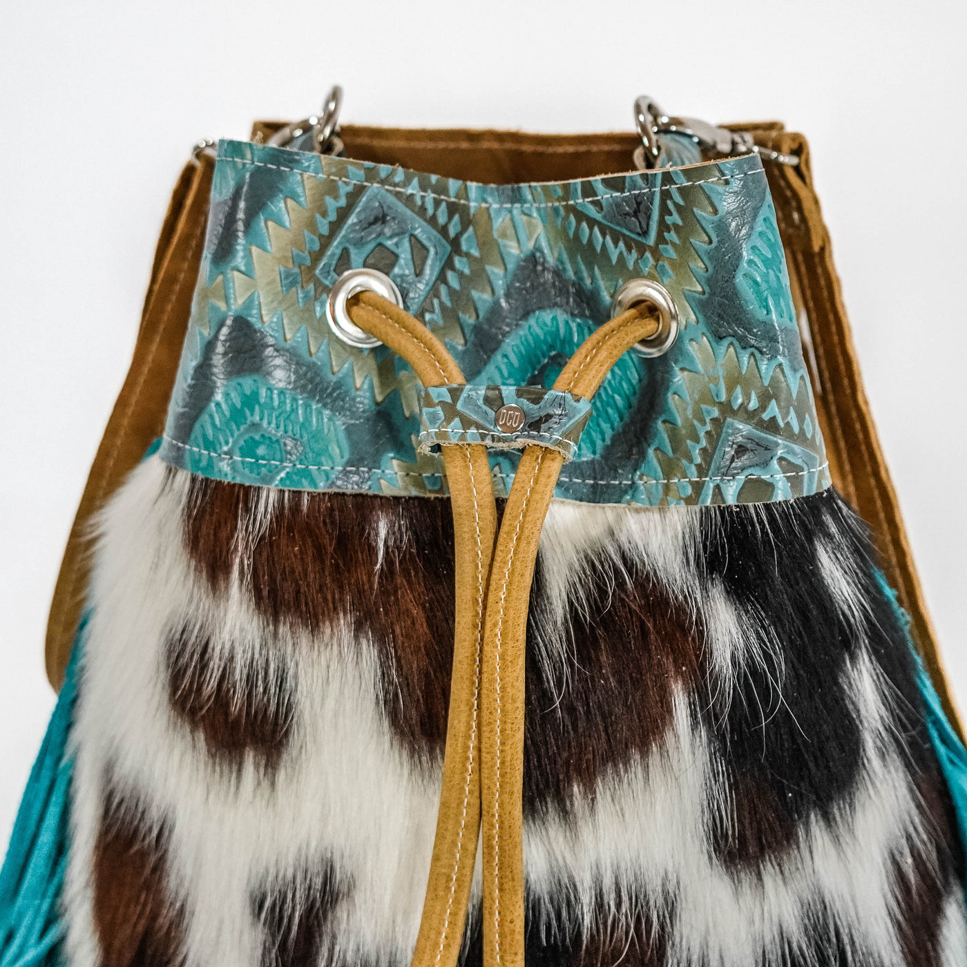 Gabby - Tricolor w/ Canyon Aztec-Gabby-Western-Cowhide-Bags-Handmade-Products-Gifts-Dancing Cactus Designs