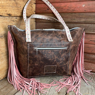 June - B&W Speckle w/ Fiesta Navajo-June-Western-Cowhide-Bags-Handmade-Products-Gifts-Dancing Cactus Designs
