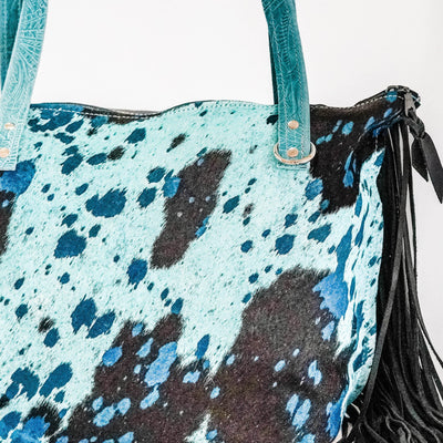 June - Blue Acid w/ Turquoise Denver Tool-June-Western-Cowhide-Bags-Handmade-Products-Gifts-Dancing Cactus Designs