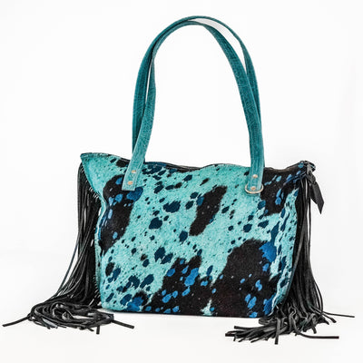 June - Blue Acid w/ Turquoise Denver Tool-June-Western-Cowhide-Bags-Handmade-Products-Gifts-Dancing Cactus Designs