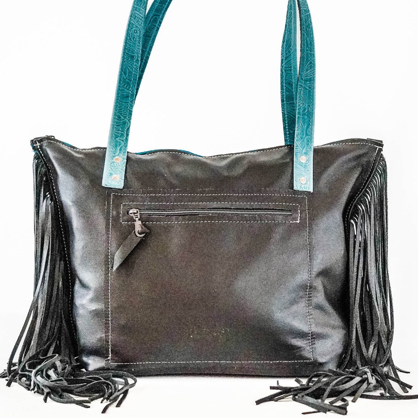 June - Blue Acid w/ Turquoise Denver Tool-June-Western-Cowhide-Bags-Handmade-Products-Gifts-Dancing Cactus Designs