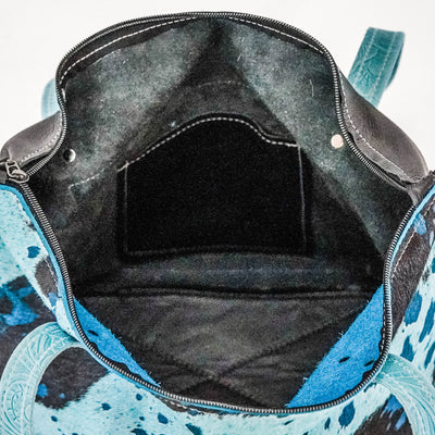 June - Blue Acid w/ Turquoise Denver Tool-June-Western-Cowhide-Bags-Handmade-Products-Gifts-Dancing Cactus Designs
