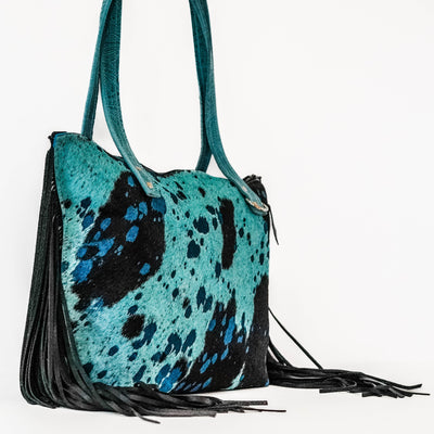 June - Blue Acid w/ Turquoise Denver Tool-June-Western-Cowhide-Bags-Handmade-Products-Gifts-Dancing Cactus Designs