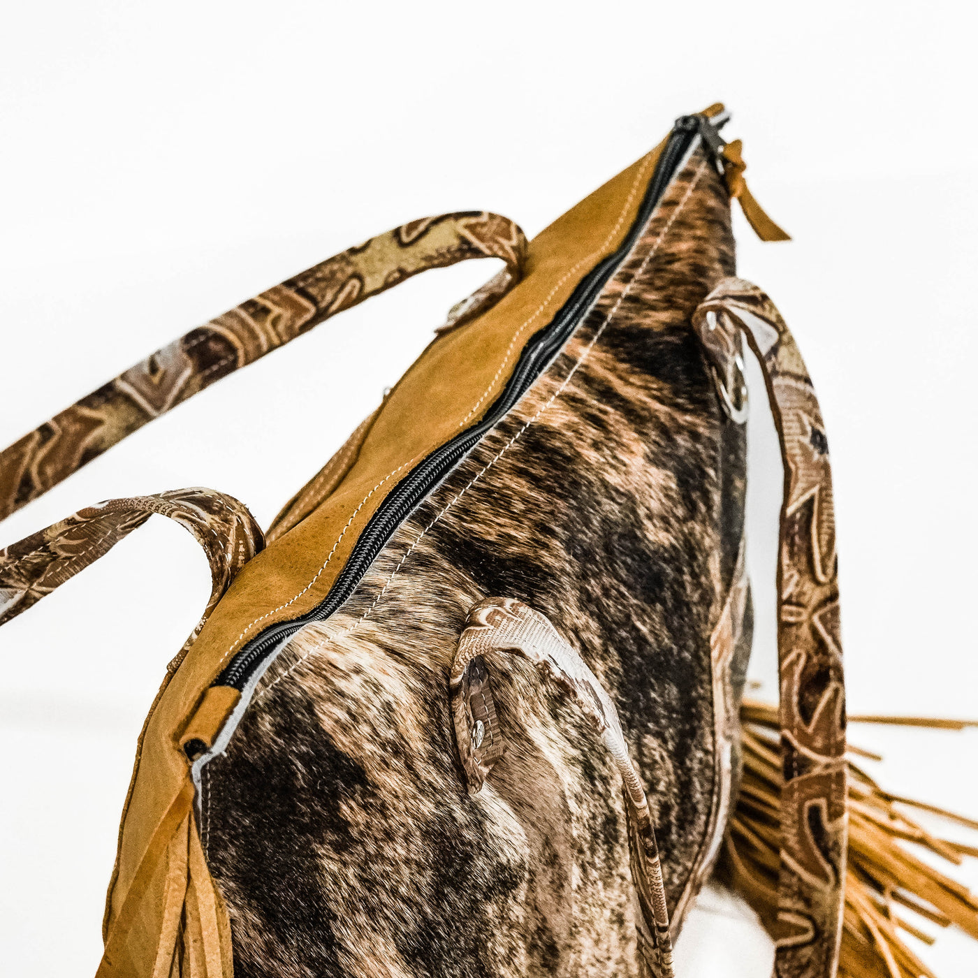 June - Brindle w/ Dusty Laredo-June-Western-Cowhide-Bags-Handmade-Products-Gifts-Dancing Cactus Designs