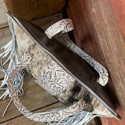 June - Brindle w/ Twilight Tool-June-Western-Cowhide-Bags-Handmade-Products-Gifts-Dancing Cactus Designs