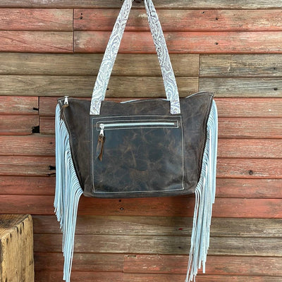 June - Brindle w/ Twilight Tool-June-Western-Cowhide-Bags-Handmade-Products-Gifts-Dancing Cactus Designs