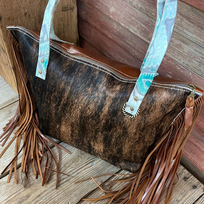 June - Dark Brindle w/ Blank Slate-June-Western-Cowhide-Bags-Handmade-Products-Gifts-Dancing Cactus Designs