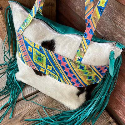 June - Tricolor w/ Neon Trip Navajo-June-Western-Cowhide-Bags-Handmade-Products-Gifts-Dancing Cactus Designs