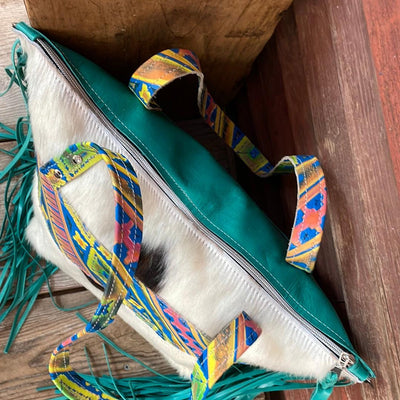 June - Tricolor w/ Neon Trip Navajo-June-Western-Cowhide-Bags-Handmade-Products-Gifts-Dancing Cactus Designs
