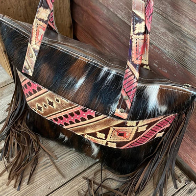 June - Tricolor w/ Summit Fire Navajo-June-Western-Cowhide-Bags-Handmade-Products-Gifts-Dancing Cactus Designs