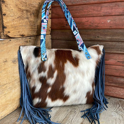 June - Tricolor w/ Tucson Sundown-June-Western-Cowhide-Bags-Handmade-Products-Gifts-Dancing Cactus Designs