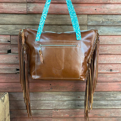 June - Tricolor w/ Turquoise Sand tool-June-Western-Cowhide-Bags-Handmade-Products-Gifts-Dancing Cactus Designs