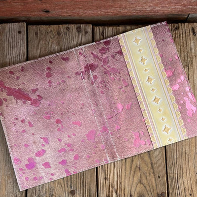 Large Notepad Cover - Pink Acid w/ Encanto Navajo-Large Notepad Cover-Western-Cowhide-Bags-Handmade-Products-Gifts-Dancing Cactus Designs
