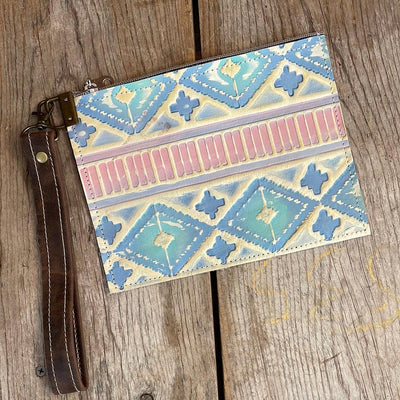 Make-up bag - Brindle w/ Encanto Navajo-Make-up bag-Western-Cowhide-Bags-Handmade-Products-Gifts-Dancing Cactus Designs
