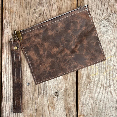 Make-up bag - Brindle w/ Western Tool-Make-up bag-Western-Cowhide-Bags-Handmade-Products-Gifts-Dancing Cactus Designs