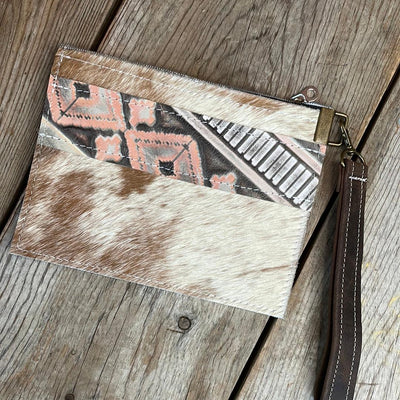 Make-up bag - Longhorn w/ Adobe Navajo-Make-up bag-Western-Cowhide-Bags-Handmade-Products-Gifts-Dancing Cactus Designs