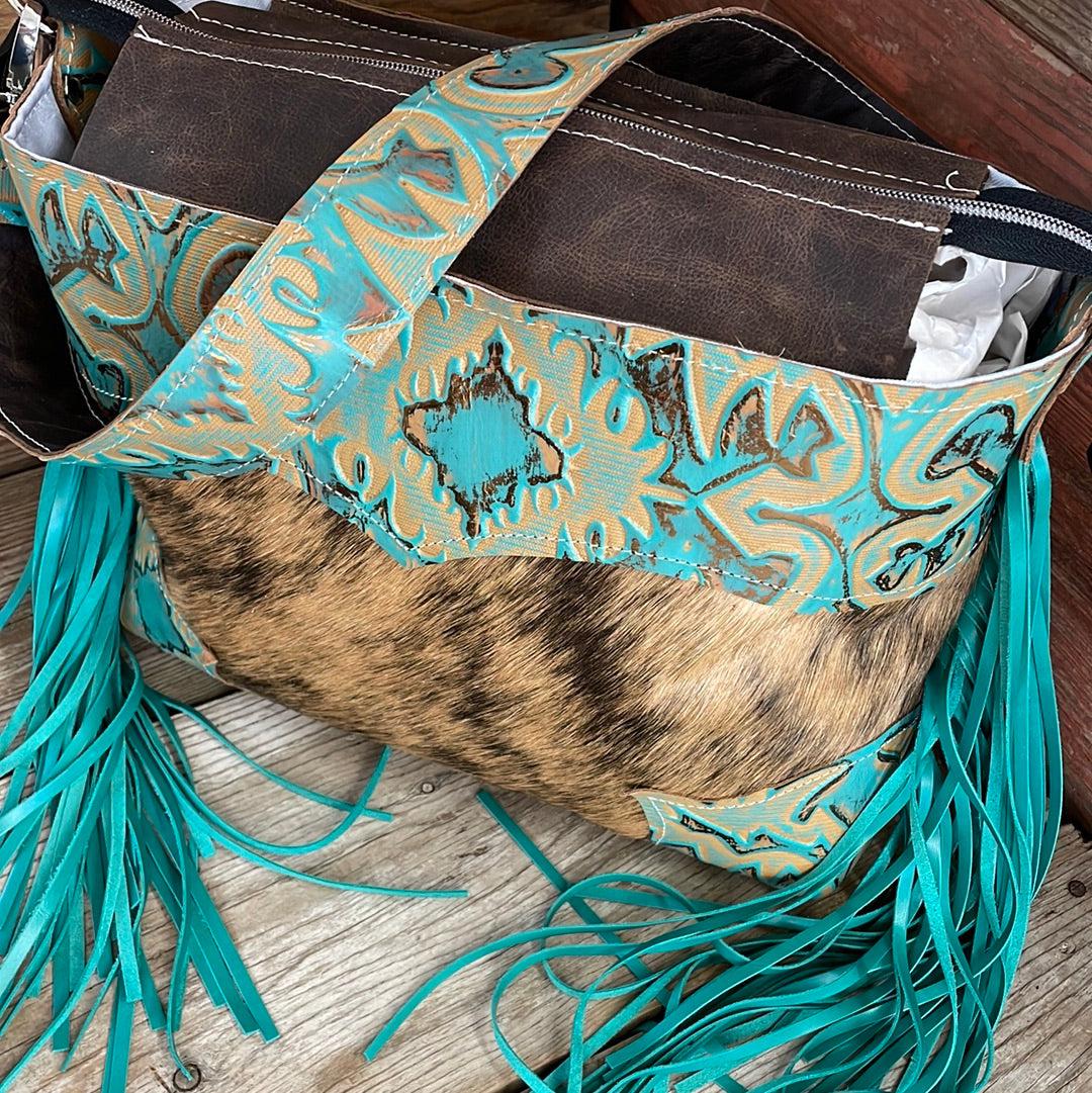 Maren - Brindle w/ Agave Laredo-Maren-Western-Cowhide-Bags-Handmade-Products-Gifts-Dancing Cactus Designs