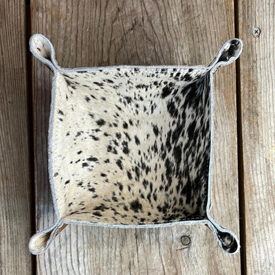 Mini Tray - B&W Speckle w/ Wyoming Tool-Mini Tray-Western-Cowhide-Bags-Handmade-Products-Gifts-Dancing Cactus Designs