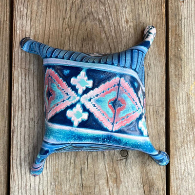 Mini Tray - Chocolate & White w/ Tucson Sundown Navajo-Mini Tray-Western-Cowhide-Bags-Handmade-Products-Gifts-Dancing Cactus Designs