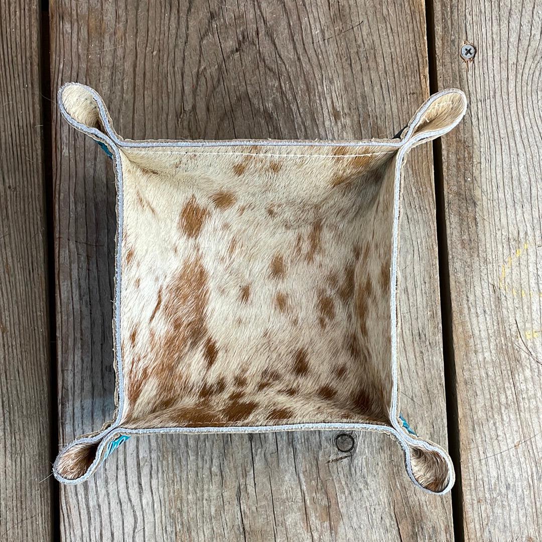 Mini Tray - Longhorn w/ Glacier Park Croc-Mini Tray-Western-Cowhide-Bags-Handmade-Products-Gifts-Dancing Cactus Designs