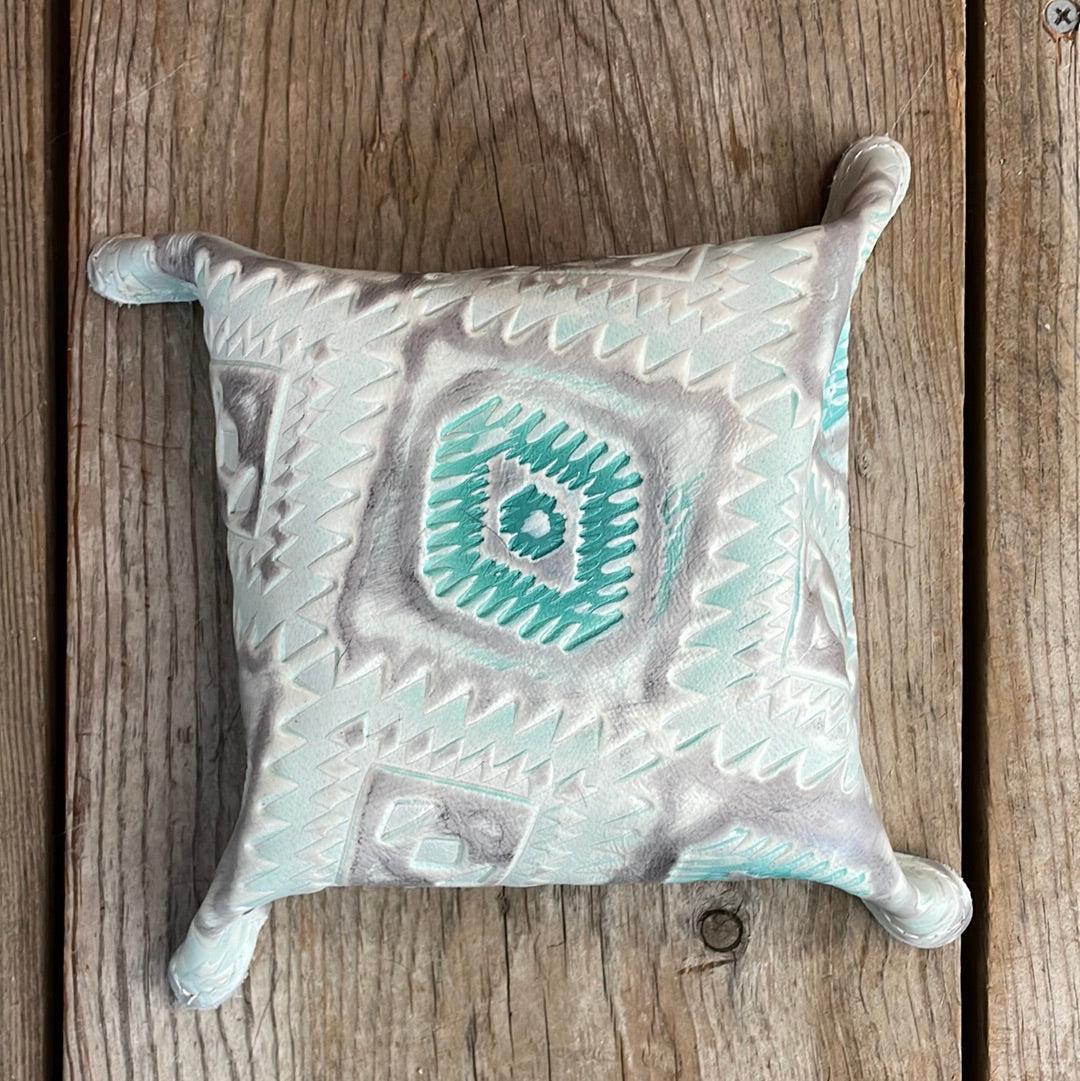 Mini Tray - Longhorn w/ Turquoise Sand Aztec-Mini Tray-Western-Cowhide-Bags-Handmade-Products-Gifts-Dancing Cactus Designs