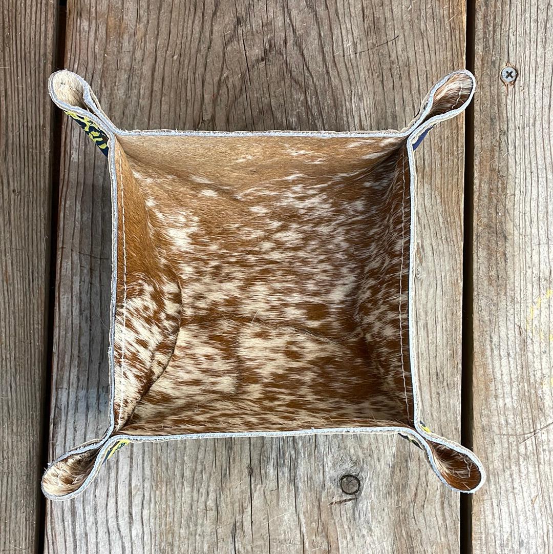 Mini Tray - Longhorn w/ Yellowstone River Tool-Mini Tray-Western-Cowhide-Bags-Handmade-Products-Gifts-Dancing Cactus Designs