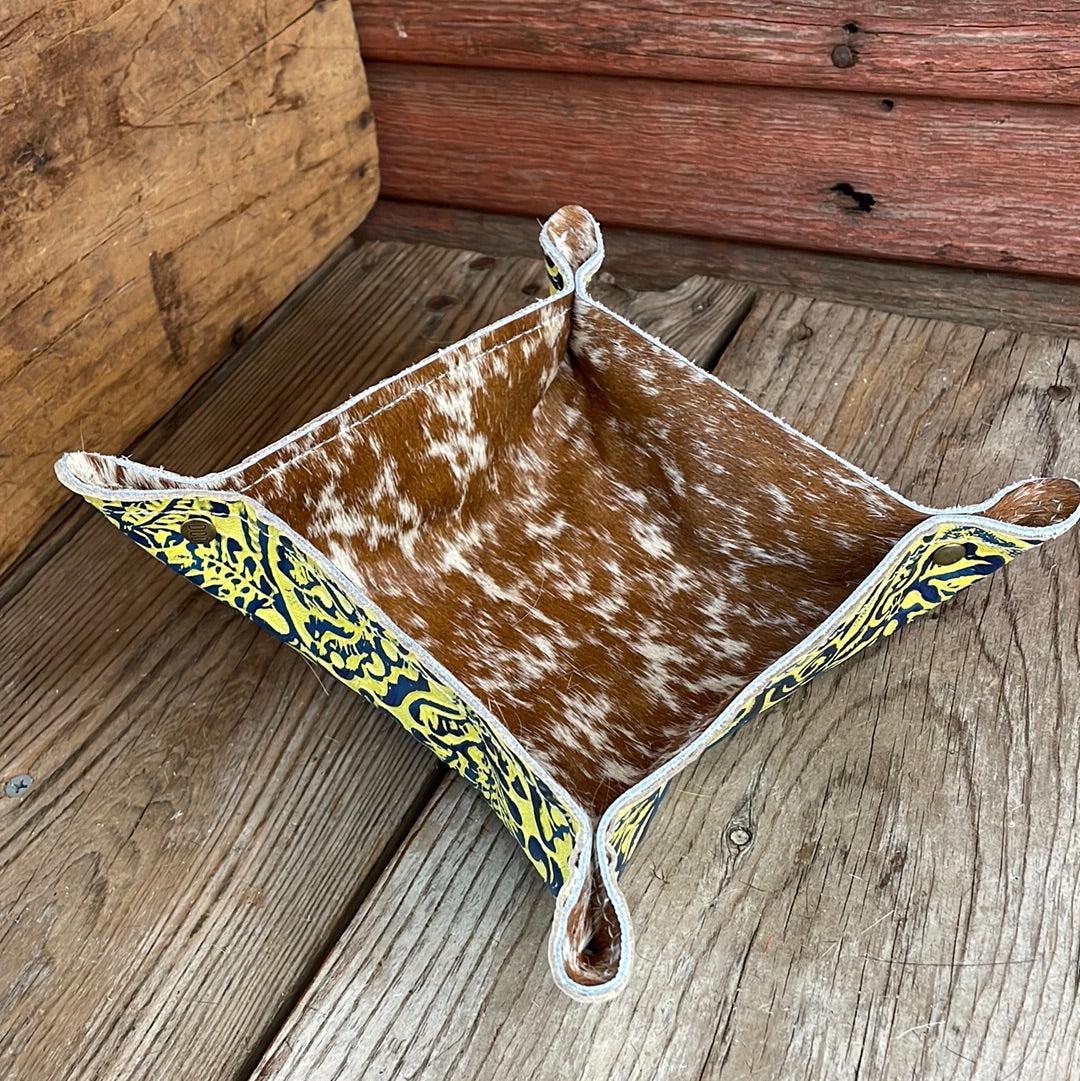 Mini Tray - Longhorn w/ Yellowstone River Tool-Mini Tray-Western-Cowhide-Bags-Handmade-Products-Gifts-Dancing Cactus Designs