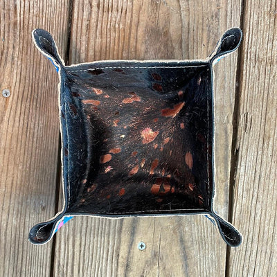 Mini Tray - Rosegold Acid w/ Neon Trip Aztec-Mini Tray-Western-Cowhide-Bags-Handmade-Products-Gifts-Dancing Cactus Designs