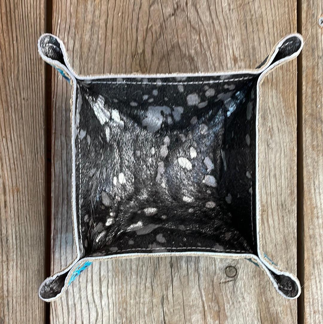 Mini Tray - Silver Acid w/ Glacier Park Croc-Mini Tray-Western-Cowhide-Bags-Handmade-Products-Gifts-Dancing Cactus Designs