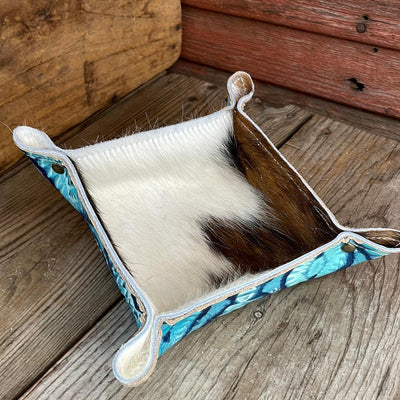 Mini Tray - Tricolor w/ Glacier Park Aztec-Mini Tray-Western-Cowhide-Bags-Handmade-Products-Gifts-Dancing Cactus Designs