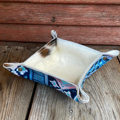 Mini Tray - Tricolor w/ Tucson Sundown Navajo-Mini Tray-Western-Cowhide-Bags-Handmade-Products-Gifts-Dancing Cactus Designs