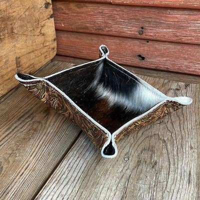 Mini Tray - Tricolor w/ Wyoming Tool-Mini Tray-Western-Cowhide-Bags-Handmade-Products-Gifts-Dancing Cactus Designs