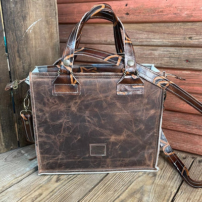 Minnie Pearl - Longhorn w/ Burnt Brands-Minnie Pearl-Western-Cowhide-Bags-Handmade-Products-Gifts-Dancing Cactus Designs