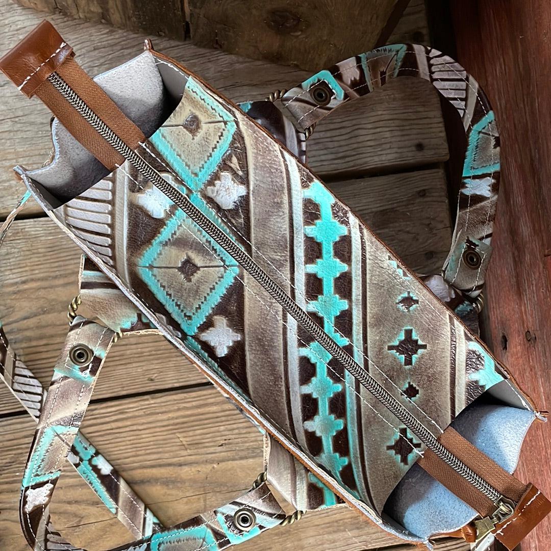 Minnie Pearl - Longhorn w/ Cocoa Navajo-Minnie Pearl-Western-Cowhide-Bags-Handmade-Products-Gifts-Dancing Cactus Designs