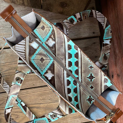 Minnie Pearl - Longhorn w/ Cocoa Navajo-Minnie Pearl-Western-Cowhide-Bags-Handmade-Products-Gifts-Dancing Cactus Designs