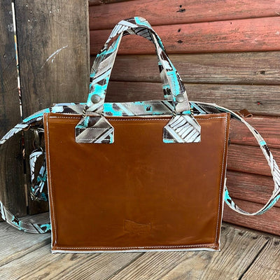 Minnie Pearl - Longhorn w/ Cocoa Navajo-Minnie Pearl-Western-Cowhide-Bags-Handmade-Products-Gifts-Dancing Cactus Designs