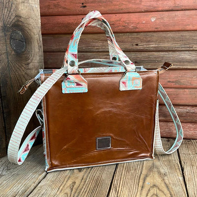 Minnie Pearl - Longhorn w/ Fiesta Navajo-Minnie Pearl-Western-Cowhide-Bags-Handmade-Products-Gifts-Dancing Cactus Designs