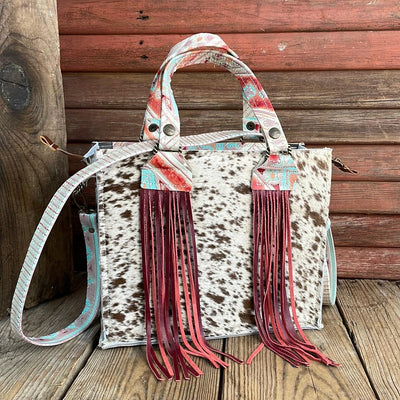 Minnie Pearl - Longhorn w/ Fiesta Navajo-Minnie Pearl-Western-Cowhide-Bags-Handmade-Products-Gifts-Dancing Cactus Designs