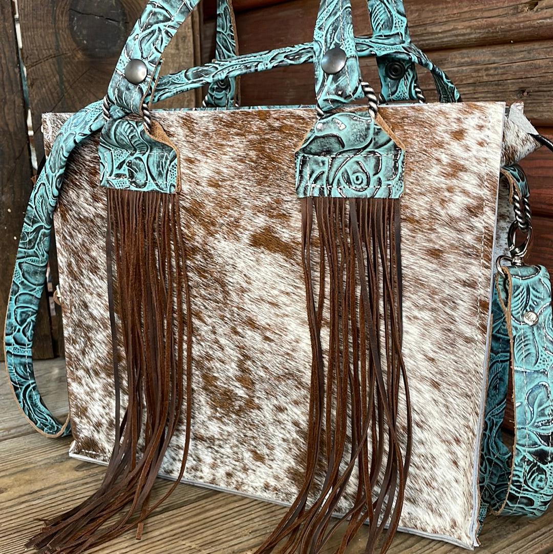 Minnie Pearl - Longhorn w/ Geode Roses-Minnie Pearl-Western-Cowhide-Bags-Handmade-Products-Gifts-Dancing Cactus Designs