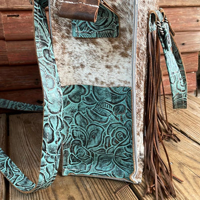 Minnie Pearl - Longhorn w/ Geode Roses-Minnie Pearl-Western-Cowhide-Bags-Handmade-Products-Gifts-Dancing Cactus Designs