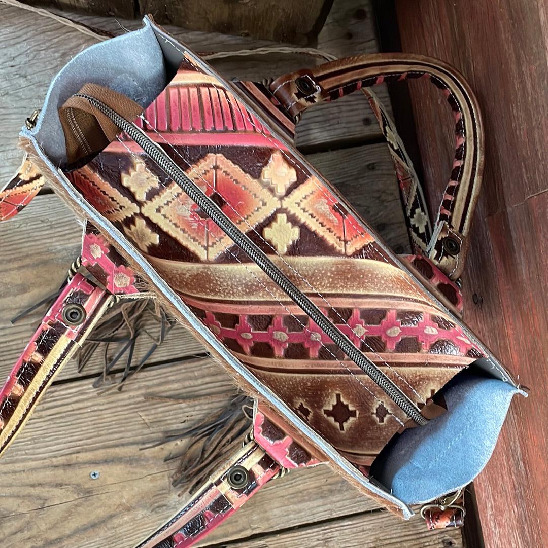 Minnie Pearl - Longhorn w/ Summit Fire Navajo-Minnie Pearl-Western-Cowhide-Bags-Handmade-Products-Gifts-Dancing Cactus Designs
