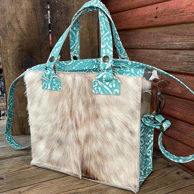 Minnie Pearl - Longhorn w/ Turquoise Sand Tool-Minnie Pearl-Western-Cowhide-Bags-Handmade-Products-Gifts-Dancing Cactus Designs