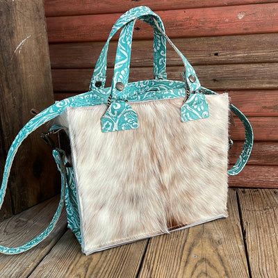 Minnie Pearl - Longhorn w/ Turquoise Sand Tool-Minnie Pearl-Western-Cowhide-Bags-Handmade-Products-Gifts-Dancing Cactus Designs