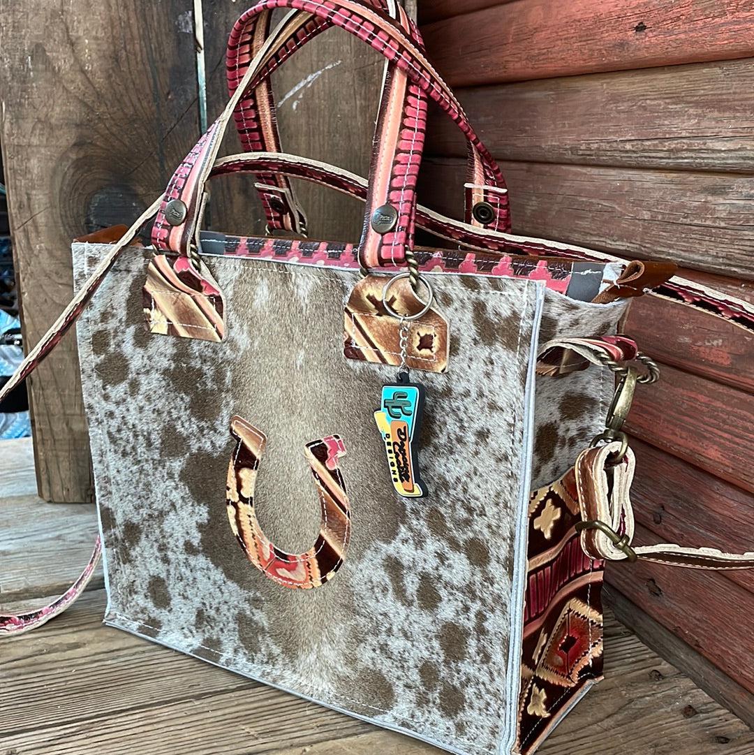 Minnie Pearl - Oil Spot w/ Summit Fire Navajo-Minnie Pearl-Western-Cowhide-Bags-Handmade-Products-Gifts-Dancing Cactus Designs