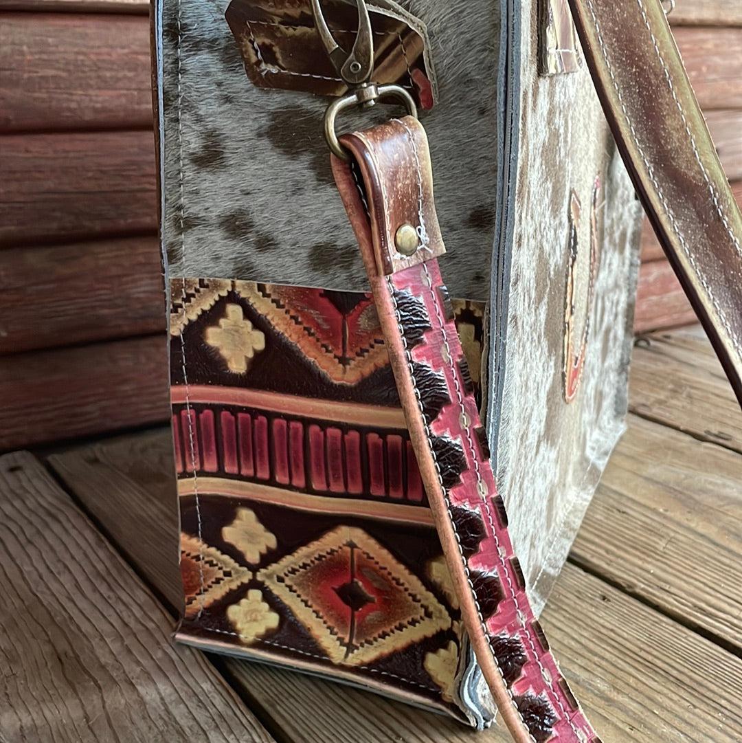 Minnie Pearl - Oil Spot w/ Summit Fire Navajo-Minnie Pearl-Western-Cowhide-Bags-Handmade-Products-Gifts-Dancing Cactus Designs