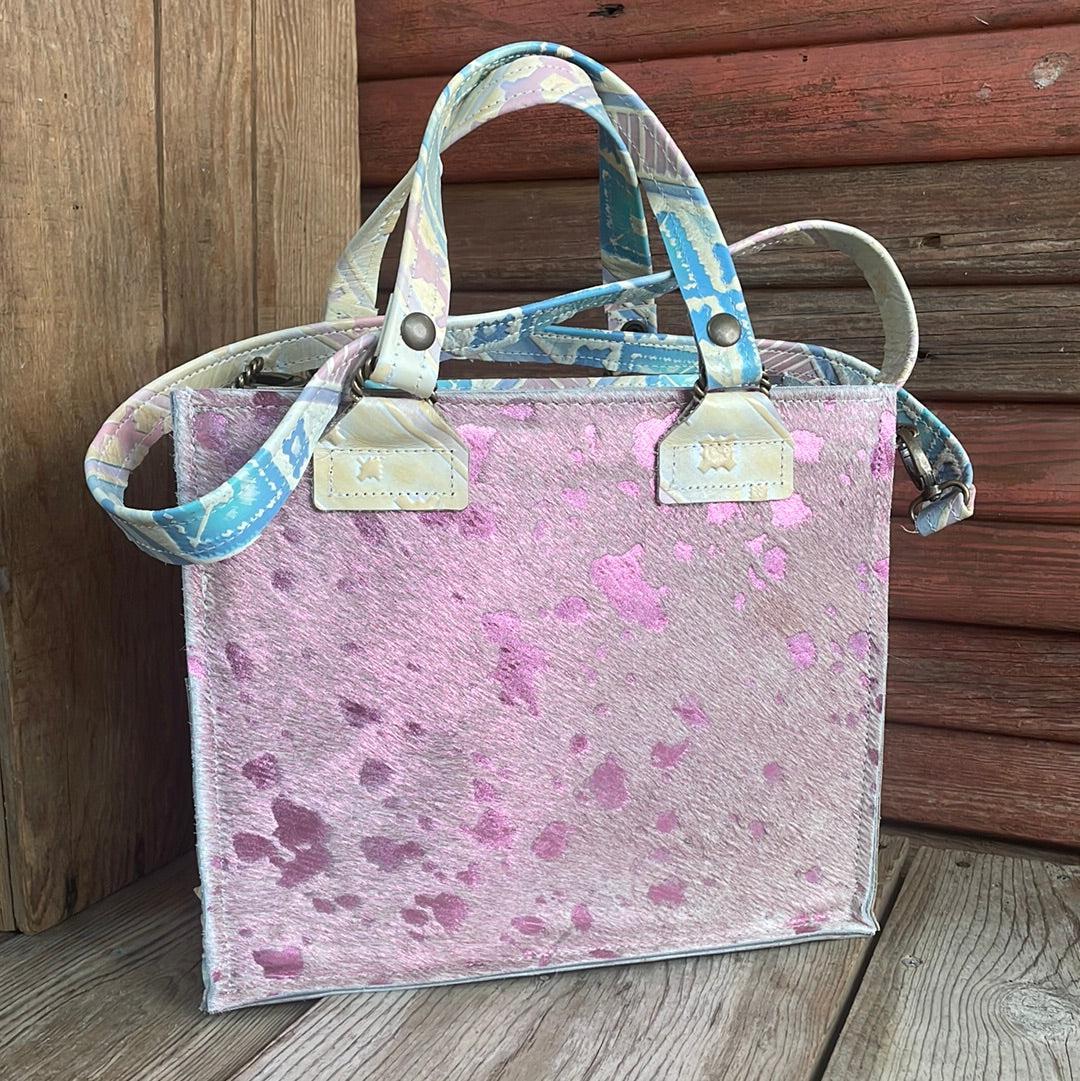 Minnie Pearl - Pink Acid w/ Encanto Navajo-Minnie Pearl-Western-Cowhide-Bags-Handmade-Products-Gifts-Dancing Cactus Designs