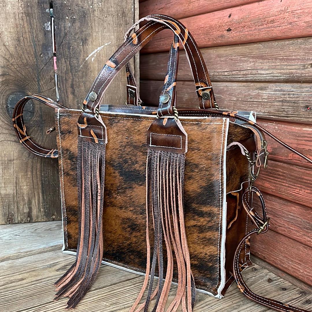 Minnie Pearl - Red Brindle w/ Burnt Brands-Minnie Pearl-Western-Cowhide-Bags-Handmade-Products-Gifts-Dancing Cactus Designs